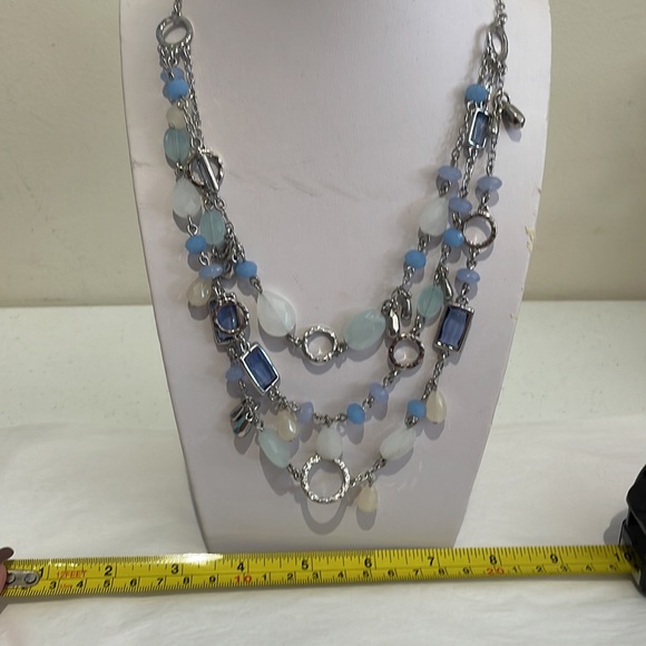 Talbots Blue Mullti Colored Quartz Necklace - Picture 6 of 6
